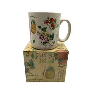 Dicksons Scripture Mug Abundant Living Fruit Ps 66:1,23:6Box New FLAW